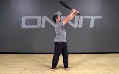 Steel Club Exercise: 2-Hand Side Angled Press