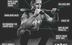 How to perform the Double Steel Club Shouldered Squat