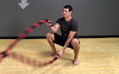 Battle Rope Exercise: Alternating Wave Squat