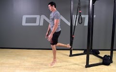 Suspension Exercise: 1-Leg Drop Step Explosive Ankle Touch