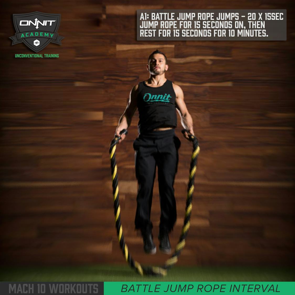 15 Minute Jump rope and battle rope workout for Build Muscle
