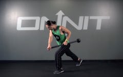 Rotating Split Stance Offset Side Row Steel Mace Exercise