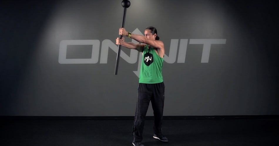 Double Narrow Side Press Steel Mace Exercise