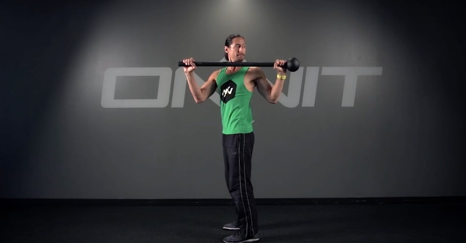 Rotating Reach Back Steel Mace Exercise