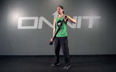 Offset Curl to Prayer Switch Steel Mace Exercise
