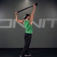 Staggered Stance Paddle Swing Steel Mace Exercise