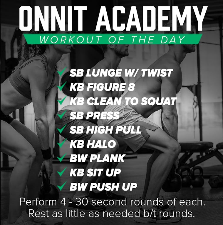 finansiere lineal undergrundsbane Onnit Academy Workout of the Day #30 - Sandbag & Kettlebell Workout - Onnit  Academy