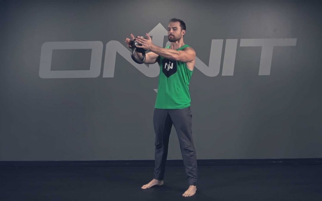 Two Hand Kettlebell Straight Press Exercise