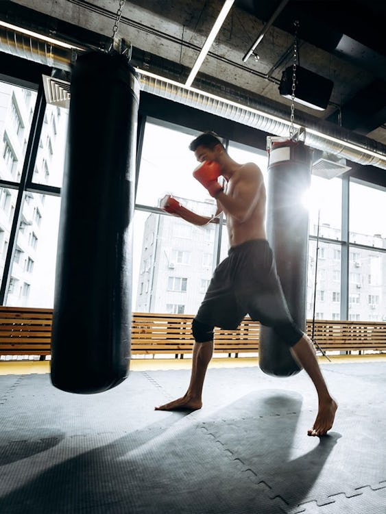 Punching bag leg online workout