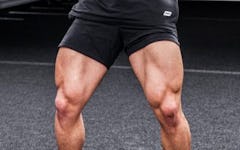Man with tree trunk legs