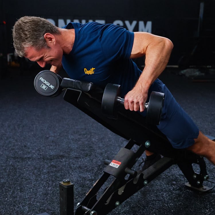 Sean Hyson demonstrates the wide-grip chest-supported row for the middle traps.