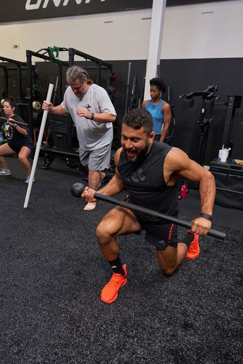 Onnit Coach Eric Leija trains with the steel mace